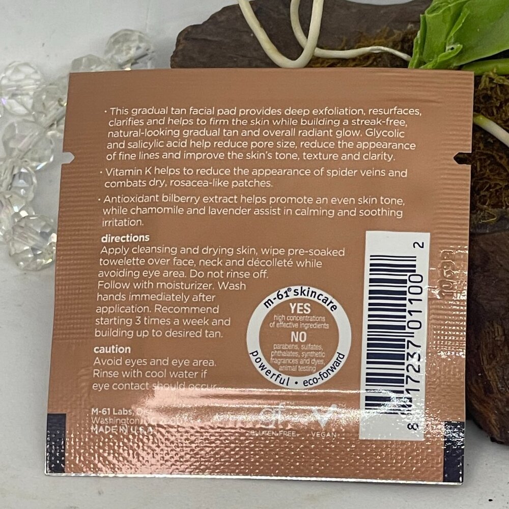 M-61 PowerGlow Peel Gradual Tan 1 Minute 1 Step Facial Pad - 30 Treatments - NIB - Picture 7 of 7